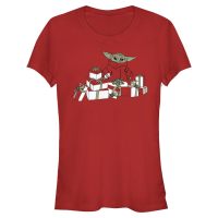 Star Wars - The Mandalorian - The Child And Gifts - Navidad - Mujeres Camiseta - Rojo - delante