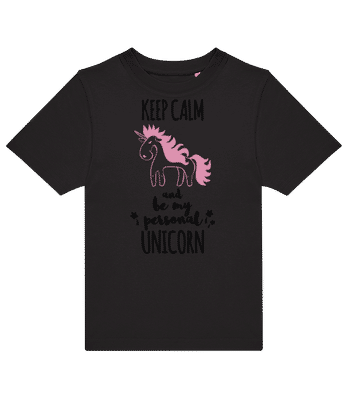 Be My Personal Unicorn Pink - Kids B&C T-Shirt - Black - Front