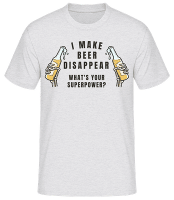 I Make Beer Disappear - T-shirt standard Homme - Gris chiné - Devant