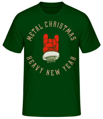 Metal Christmas - Men's Basic T-Shirt - Bottle green - Front