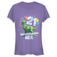 Pixar - Toy Story - Rex Ballon 21 - Birthday - Women's T-Shirt - Purple - Front