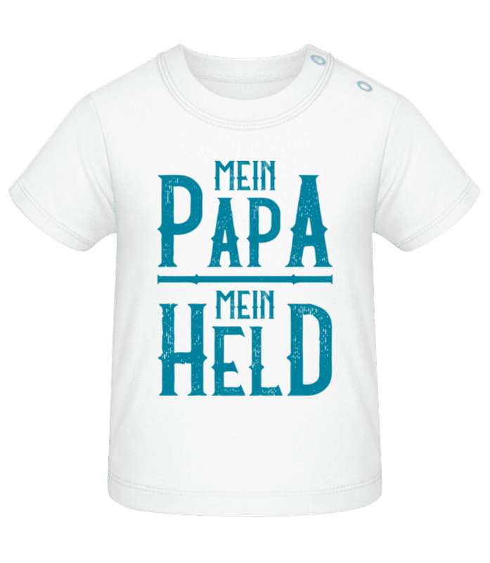 Vorschau: Mein Papa Mein Held - Baby T-Shirt - Weiß - Vorne