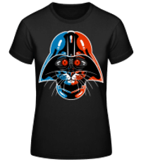 Cat Vader - Frauen Basic T-Shirt - Schwarz - Vorne