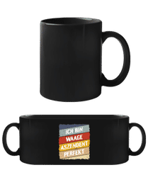 Waage Aszendent Perfekt Retro Stil · Schwarze Tasse