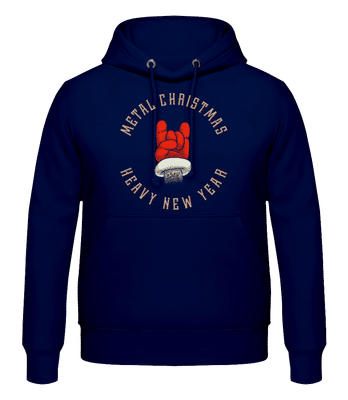 Metal Christmas - Sweat à capuche Homme - Bleu marine - Devant