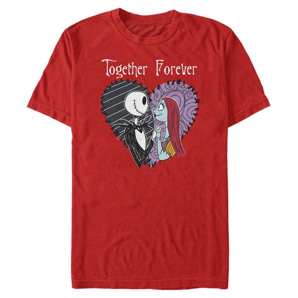 Aperçu: Disney Classics - L'étrange Noël de monsieur Jack - Jack & Sally Together Forever - Valentine's Day - Homme T-shirt - Rouge - Devant