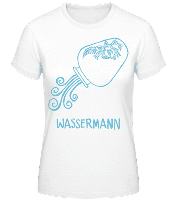Kritzel Stil Sternzeichen Wassermann - Frauen Basic T-Shirt - Weiß - Vorne