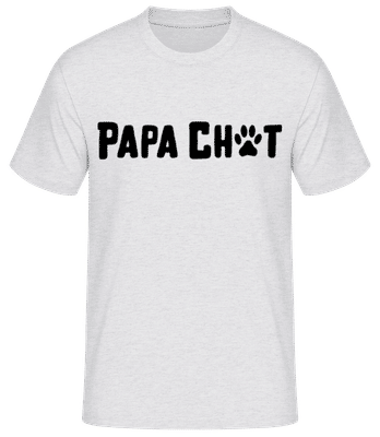 Papa Chat - T-shirt standard Homme - Gris chiné - Devant