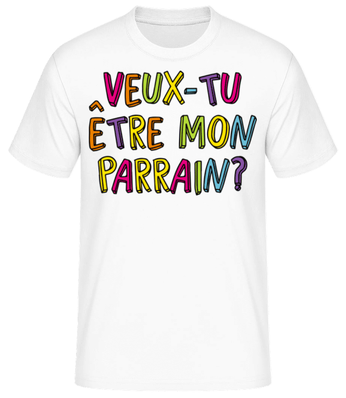 Aperçu: Veux-tu Être Mon Parrain - T-shirt standard Homme - Blanc - Devant