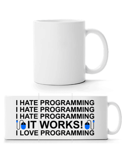 Aperçu: I Love Programming - Mug panorama - Blanc - Devant