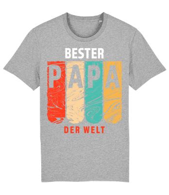 Bester Papa der Welt - Männer Bio T-Shirt Stanley Stella 2.0 - Grau meliert - Vorne