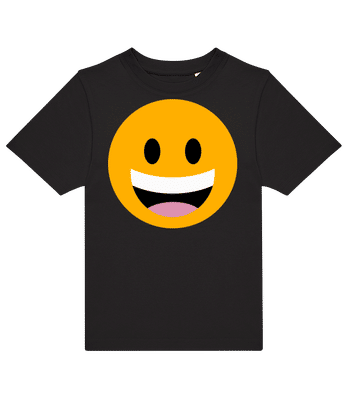 Laughing Smiley Open Eyes - Kinder T-Shirt B&C - Schwarz - Vorne