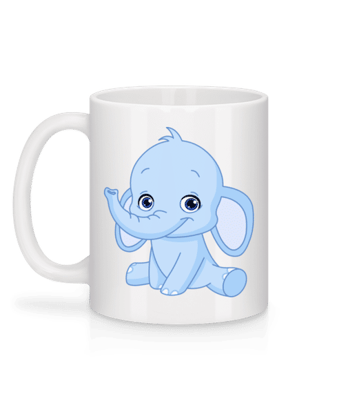 Aperçu: Éléphant Comic - Mug en céramique blanc - Blanc - Derrière