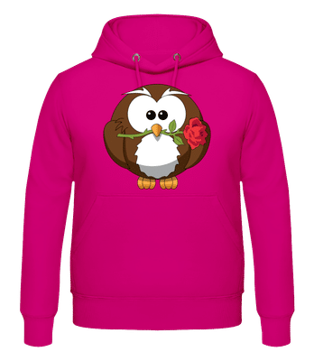 Valentinstag Eule - Männer Hoodie - Fuchsia - Vorne