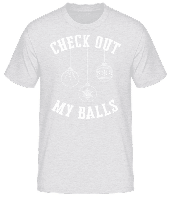 Check Out My Balls - Pánske basic tričko - Melírovo šedá - Predné