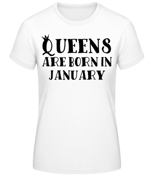 Aperçu: Queens Are Born In January - T-shirt standard Femme - Blanc - Devant