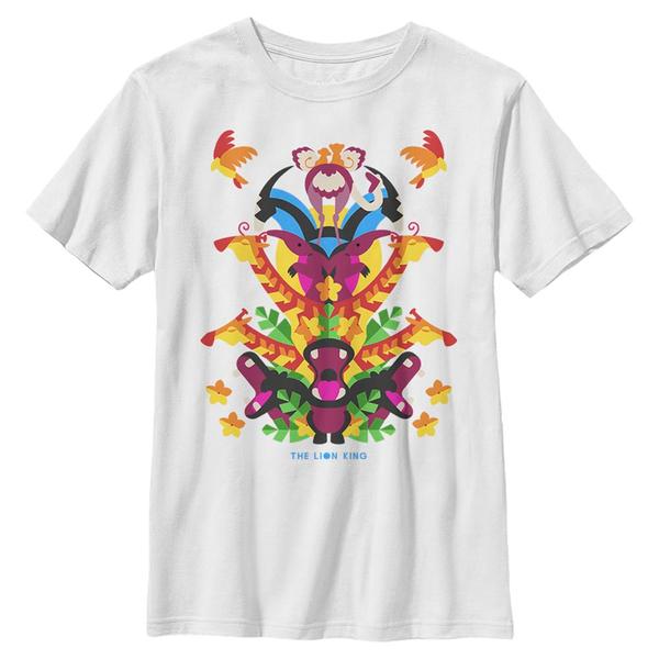 Aperçu: Disney - Le Roi lion - Simba & Nala Animal Tower - Enfant T-shirt - Blanc - Devant