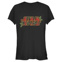 Star Wars - Logo Tartan - Christmas - Women's T-Shirt - Black - Front