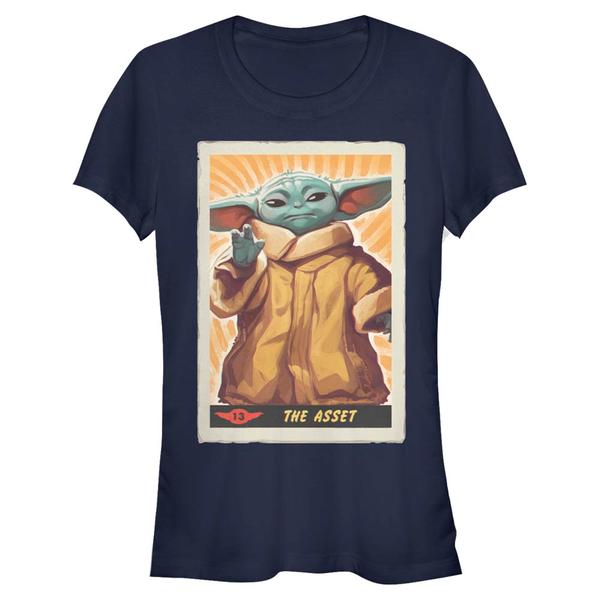 Aperçu: Star Wars - The Mandalorian - The Child The Asset Poster - Femme T-shirt - Bleu marine - Devant