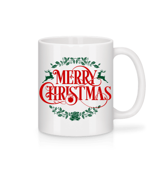 Vorschau: Merry Christmas Label - Tasse - Weiß - Vorne