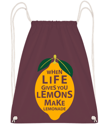 When Life Gives You Lemons - Drawstring Backpack - Bordeaux - Vorn
