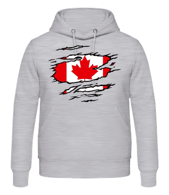 Drapeau mûré Canada - Sweat à capuche Homme - Gris chiné - Devant