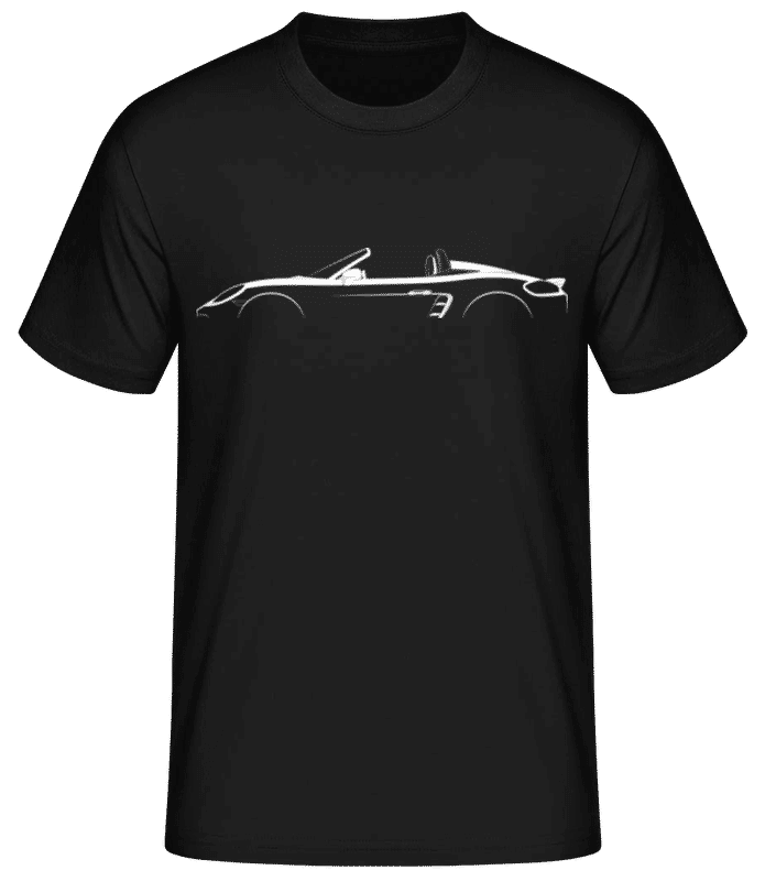 Vorschau: 'Porsche 718 Boxster Sp. 982' Silhouette - Männer Basic T-Shirt - Schwarz - Vorne