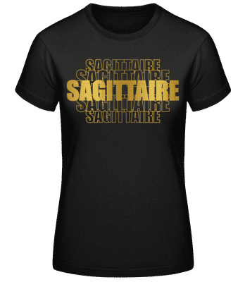 Écriture Doré Astrologique Sagittaire - T-shirt standard Femme - Noir - Devant