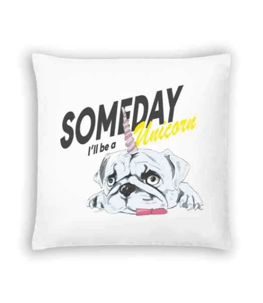 Náhľad: Jedného dňa budem Unicorn - Vankúš - Biela - Predné
