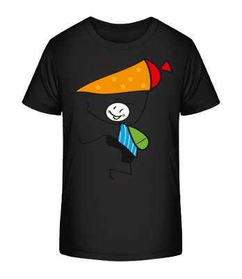 Kind Mit Sternchen-Schultüte - Kinder Bio T-Shirt Stanley Stella 2.0 - Schwarz - Vorne