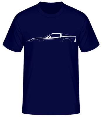 'Chevrolet Corvette C6 Z06' Silhouette - Männer Basic T-Shirt - Marine - Vorne