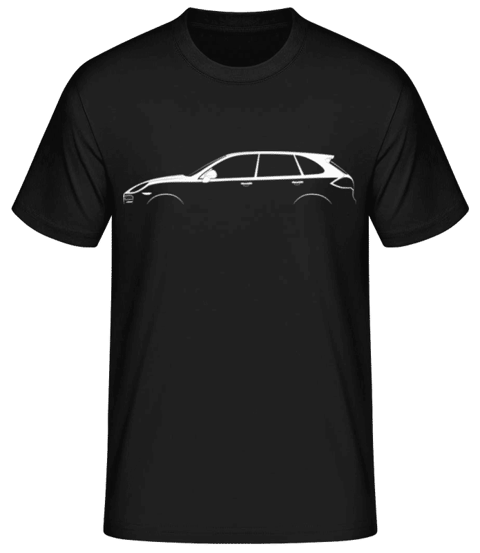 Vorschau: 'Porsche Cayenne 958' Silhouette - Männer Basic T-Shirt - Schwarz - Vorne