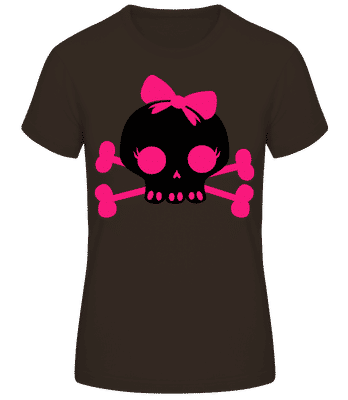 Boucle rose tête de mort emo - T-shirt standard Femme - Marron - Devant