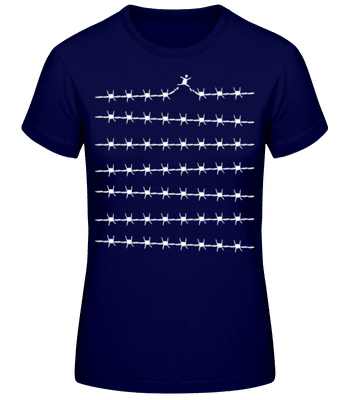 Barbed Wire Freedom - Camiseta básica de mujer - Marino - delante