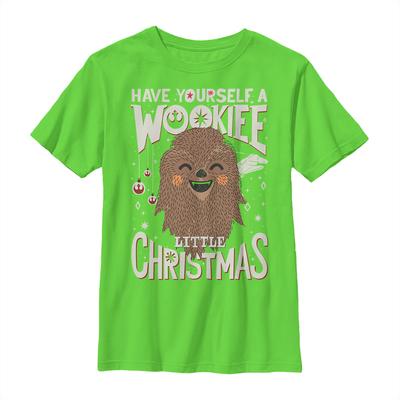 Star Wars - Chewbacca Wookie Christmas - Christmas - Enfant T-shirt - Citron vert - Devant