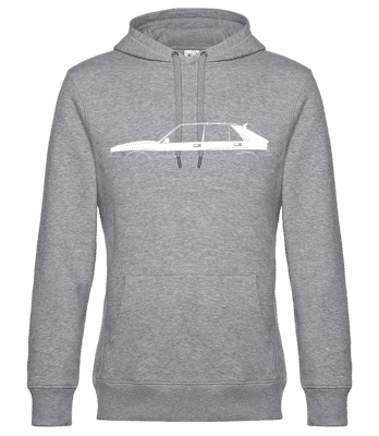 'Lancia Delta HF Integrale' Silhouette - Pánska štandardná mikina s kapucňou - Melírovo šedá - Predné