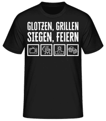 Glotzen Grillen Siegen Feiern · Männer Basic T-Shirt