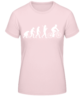 Evolution Of Cycling - Frauen Basic T-Shirt - Rosa - Vorne