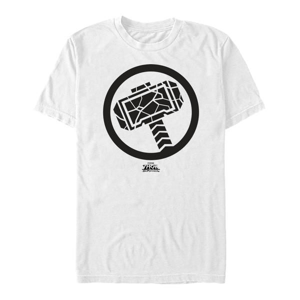 Vorschau: Marvel - Thor Love and Thunder - Mjolnir Mjollnir Black - Männer T-Shirt - Weiß - Vorne