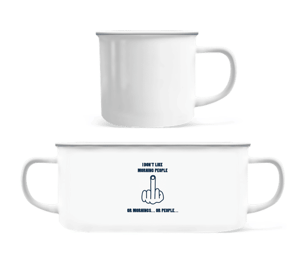 Aperçu: Morning People - Tasse Émaillée - Blanc - Devant