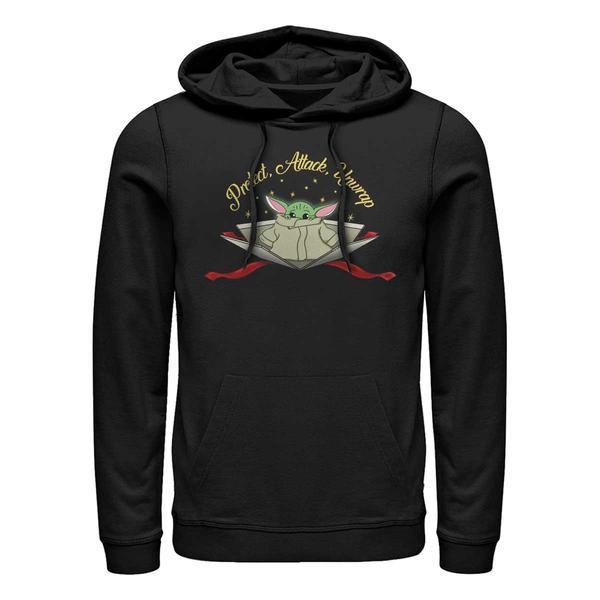 Aperçu: Star Wars - The Mandalorian - The Child Protect Attack Unwrap - Christmas - Unisex Sweat à capuche - Noir - Devant