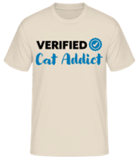Verified Cat Addict - T-shirt standard Homme - Crème - Devant