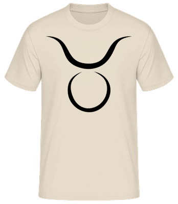 Abstraktní znamení Býka - Pánské basic tričko - Krémová - Napřed