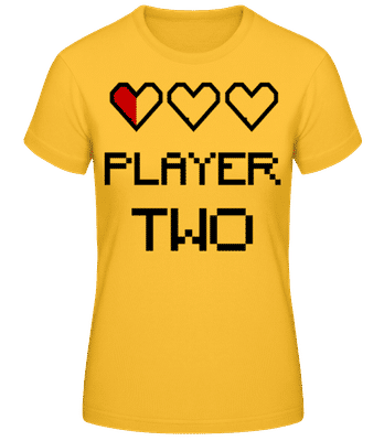 Player Two - Dámske basic tričko - Zlatožltá - Predné