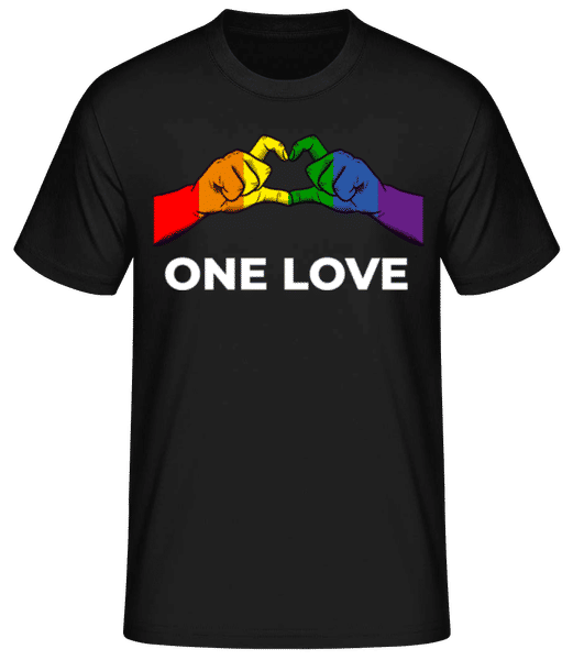 Preview: One Love Heart - Men's Basic T-Shirt - Black - Front