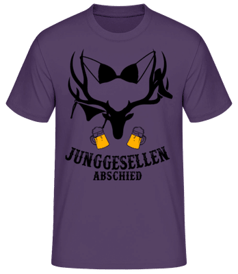 Junggesellenabschied BH-Hirsch - Männer T-Shirt B&C - Lila - Vorne