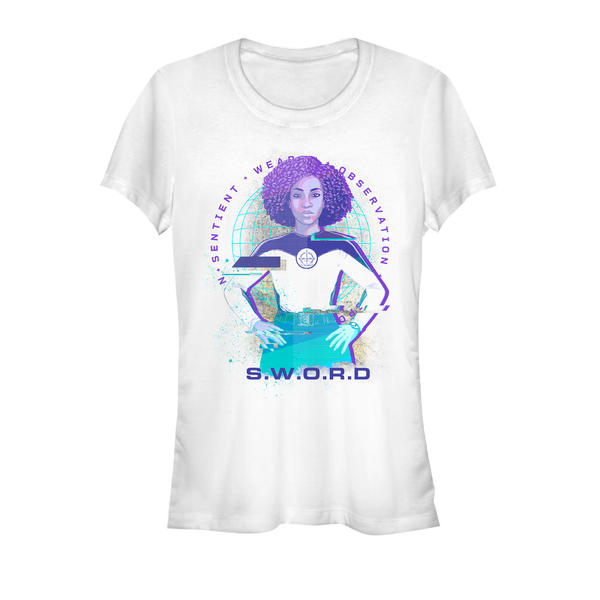 Aperçu: Marvel - WandaVision - Monica Rambeau Sword Glitch - Femme T-shirt - Blanc - Devant