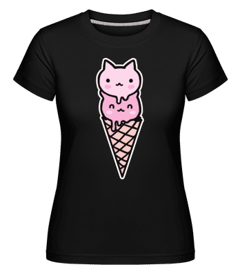 Little Kitten Ice Creme -  Shirtinator Women's T-Shirt - Black - Front