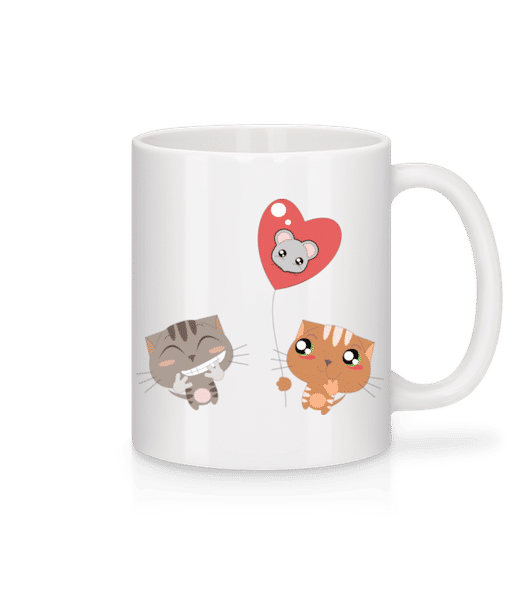 Preview: Cats Heart Balloon - Mug - White - Front