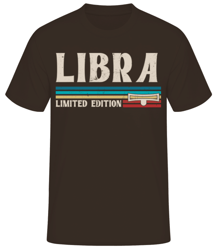 Vorschau: Sternzeichen Libra Limited - Männer Basic T-Shirt - Braun - Vorne